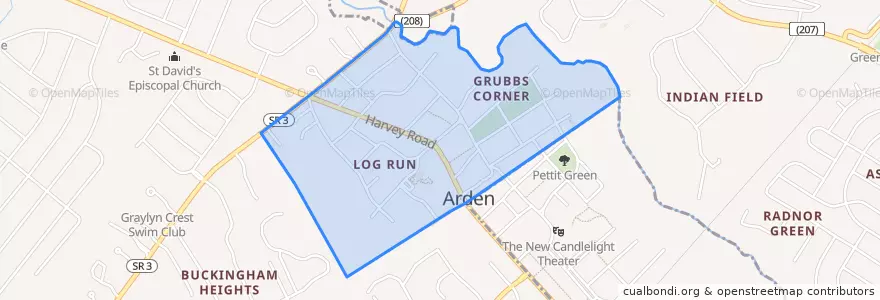 Mapa de ubicacion de Arden.