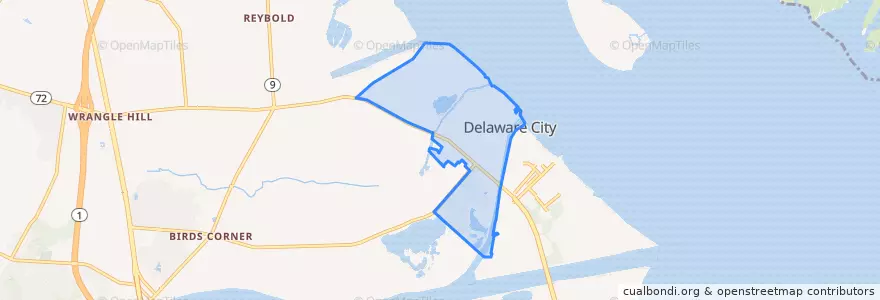 Mapa de ubicacion de Delaware City.