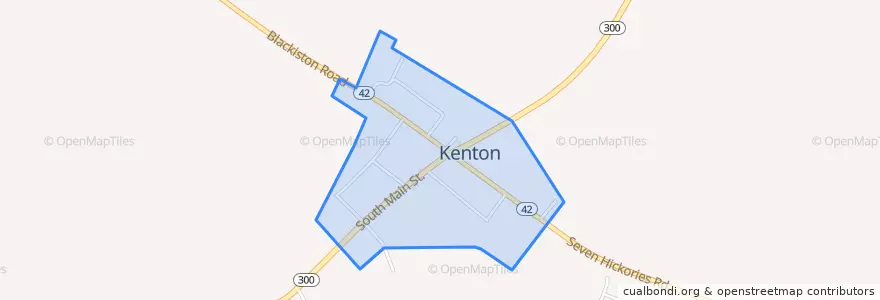 Mapa de ubicacion de Kenton.