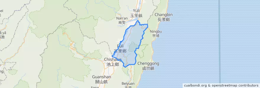 Mapa de ubicacion de 富里鄉.