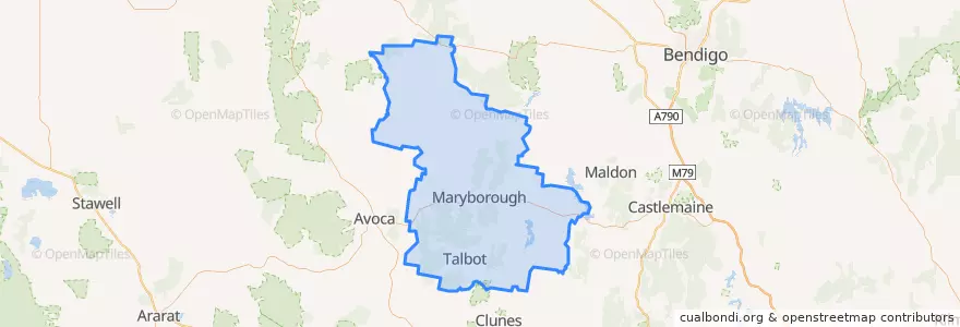Mapa de ubicacion de Shire of Central Goldfields.