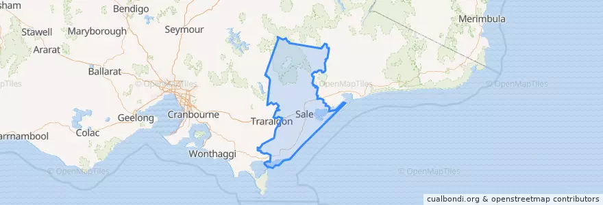 Mapa de ubicacion de Shire of Wellington.