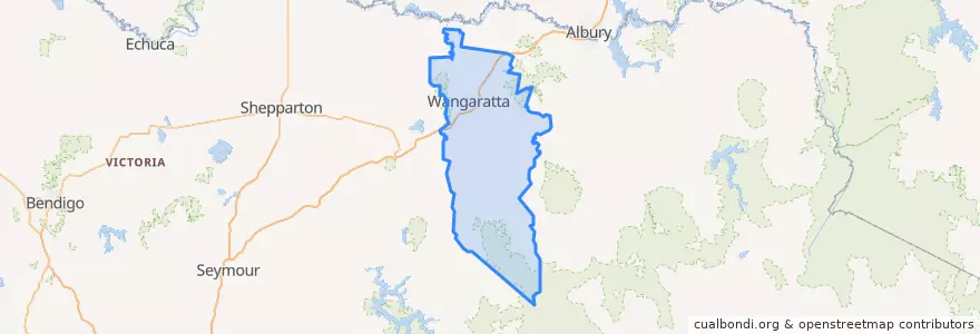 Mapa de ubicacion de Rural City of Wangaratta.
