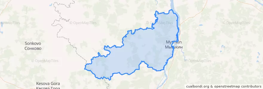 Mapa de ubicacion de Приволжское сельское поселение.