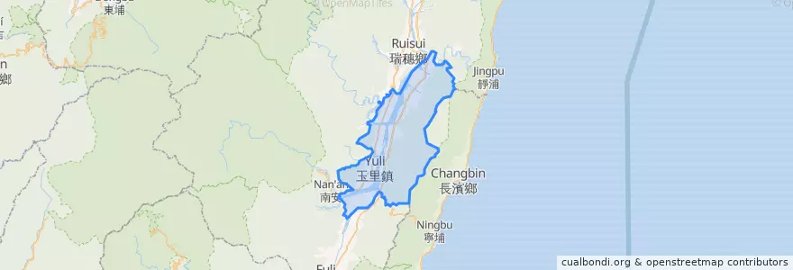 Mapa de ubicacion de 玉里鎮.