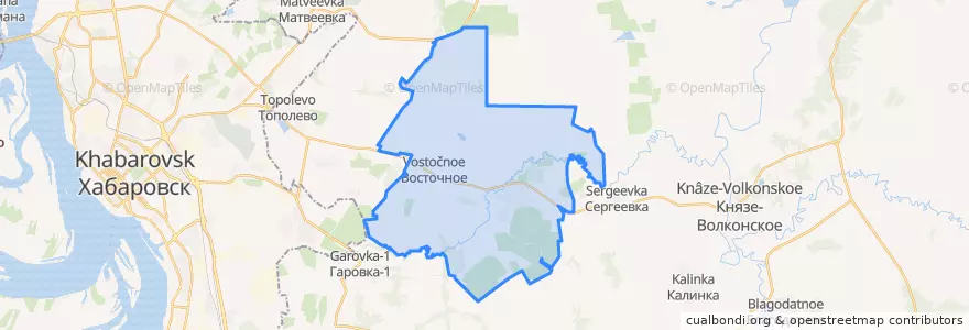 Mapa de ubicacion de Восточное сельское поселение.