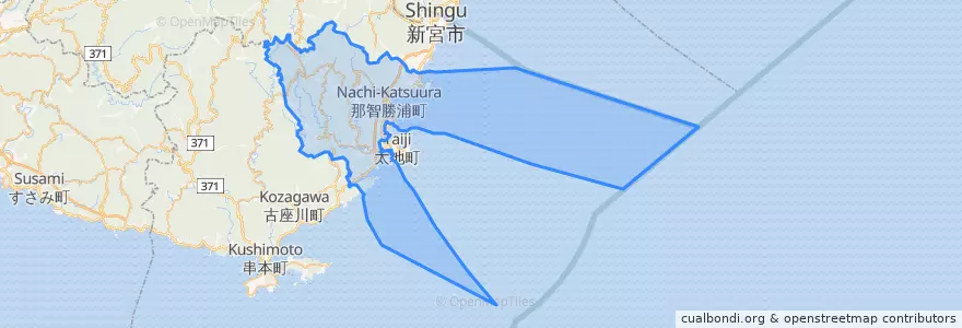 Mapa de ubicacion de 那智勝浦町.