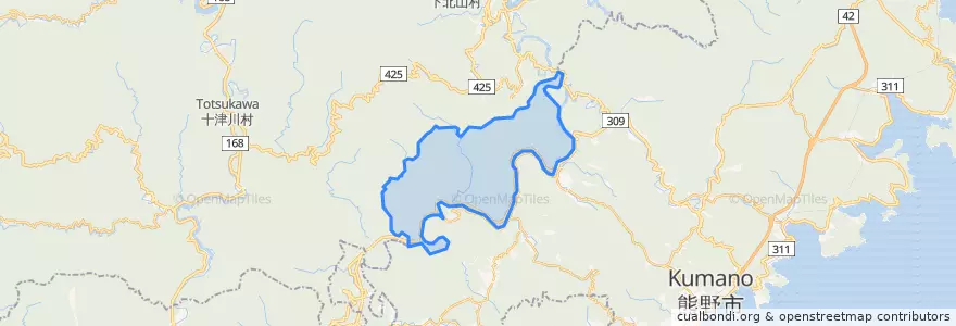 Mapa de ubicacion de 北山村.