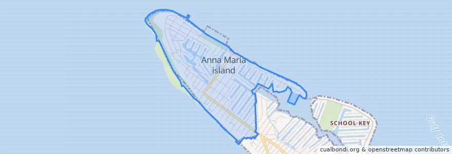 Mapa de ubicacion de Anna Maria island.