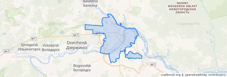 Mapa de ubicacion de городской округ Нижний Новгород.