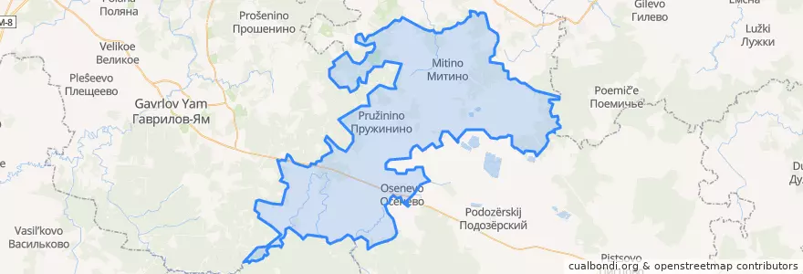 Mapa de ubicacion de Митинское сельское поселение.