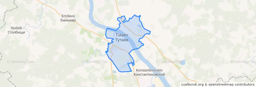Mapa de ubicacion de Tutajew.