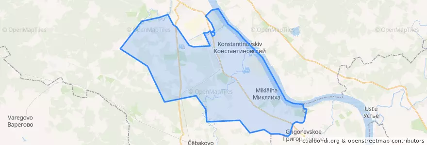 Mapa de ubicacion de Константиновское сельское поселение.
