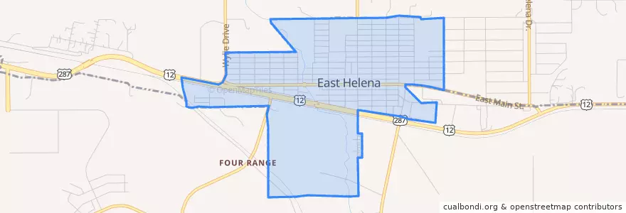 Mapa de ubicacion de East Helena.