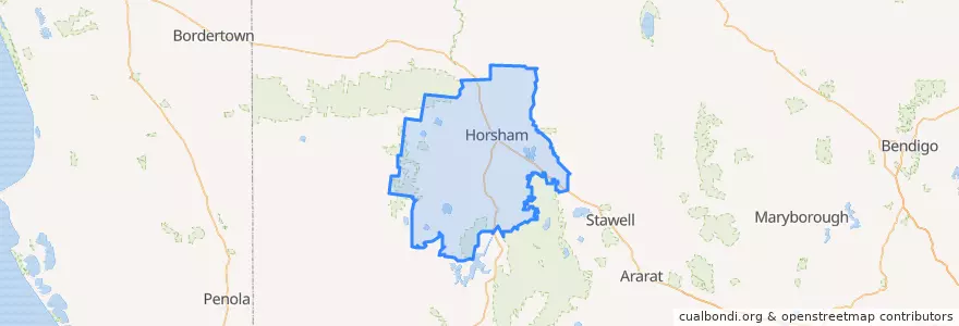 Mapa de ubicacion de Rural City of Horsham.