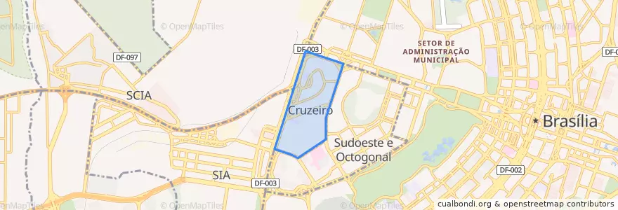 Mapa de ubicacion de Cruzeiro.