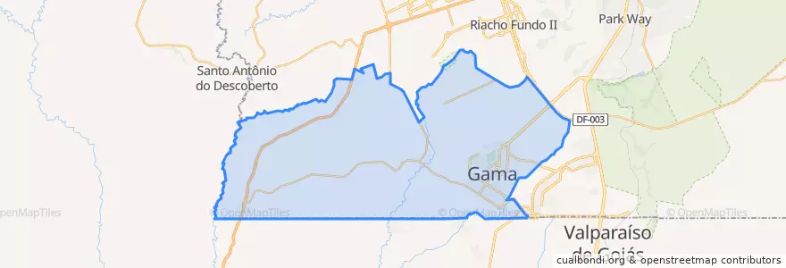 Mapa de ubicacion de Gama.