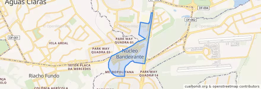 Mapa de ubicacion de Núcleo Bandeirante.