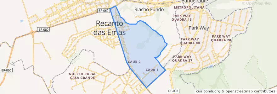 Mapa de ubicacion de Riacho Fundo II.