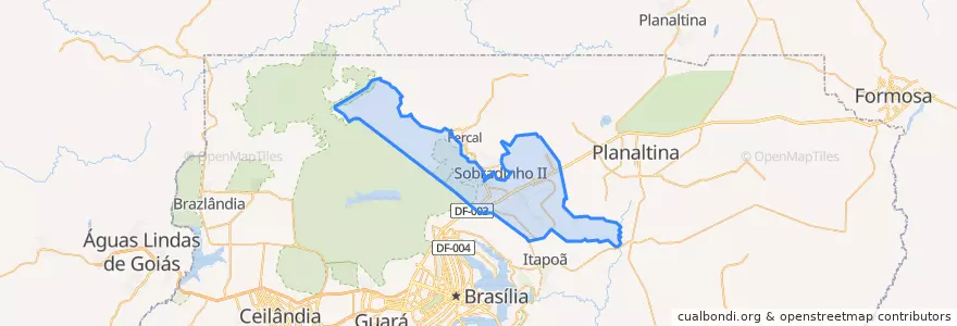 Mapa de ubicacion de Sobradinho.