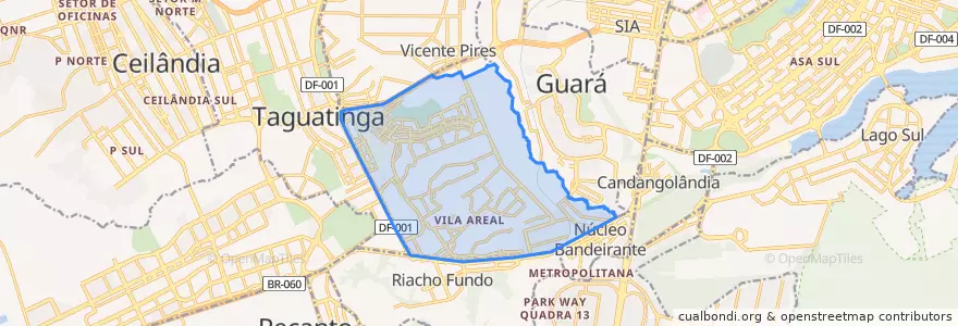 Mapa de ubicacion de Águas Claras.