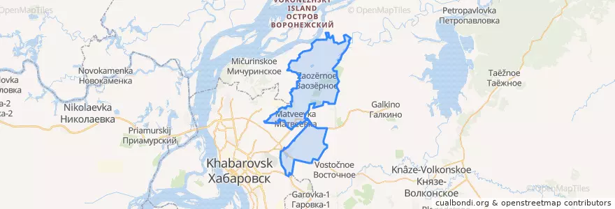 Mapa de ubicacion de Тополевское сельское поселение.