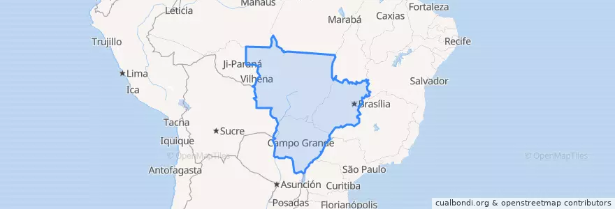 Mapa de ubicacion de Região Centro-Oeste.