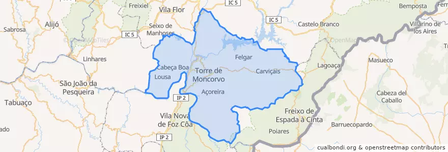 Mapa de ubicacion de Torre de Moncorvo.