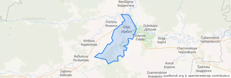 Mapa de ubicacion de городской округ Ирбит.
