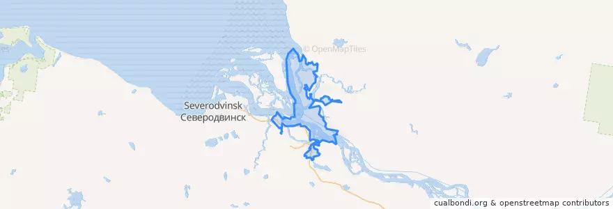 Mapa de ubicacion de городской округ Архангельск.