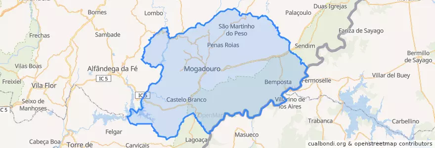 Mapa de ubicacion de Mogadouro.