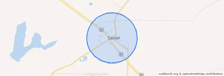 Mapa de ubicacion de Sasser.
