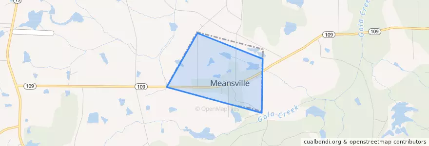 Mapa de ubicacion de Meansville.