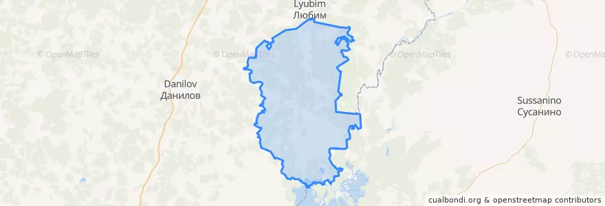 Mapa de ubicacion de Осецкое сельское поселение.