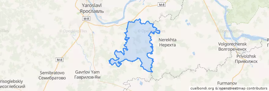 Mapa de ubicacion de сельское поселение Бурмакино.