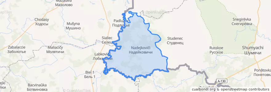 Mapa de ubicacion de Надейковичское сельское поселение.