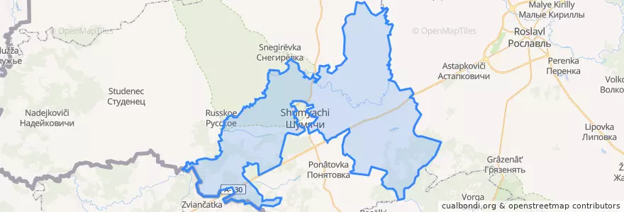 Mapa de ubicacion de Озёрное сельское поселение.