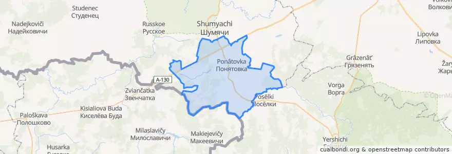 Mapa de ubicacion de Понятовское сельское поселение.