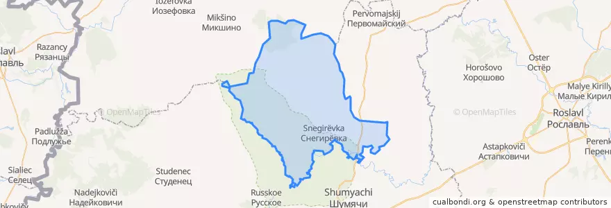 Mapa de ubicacion de Снегиревское сельское поселение.