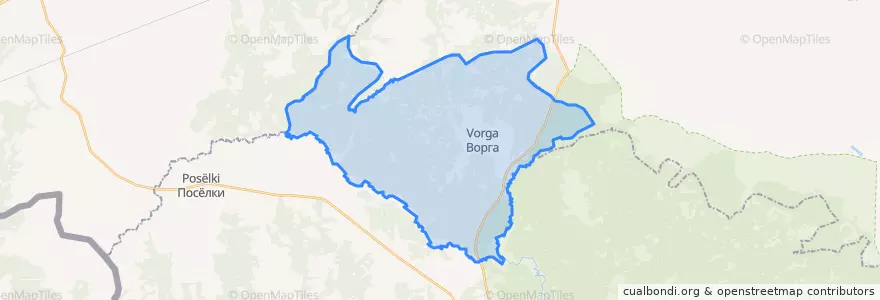 Mapa de ubicacion de Воргинское сельское поселение.