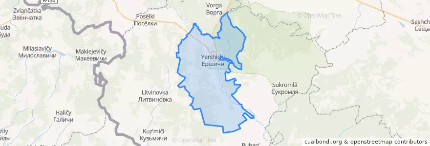 Mapa de ubicacion de Ершичское сельское поселение.