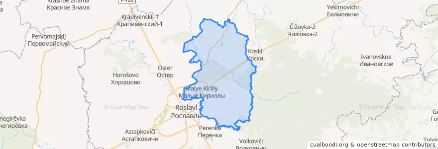 Mapa de ubicacion de Кирилловское сельское поселение.