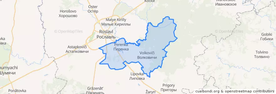 Mapa de ubicacion de Перенское сельское поселение.