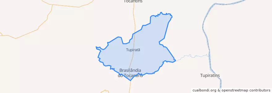Mapa de ubicacion de Brasilândia do Tocantins.