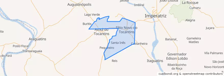 Mapa de ubicacion de Sítio Novo do Tocantins.