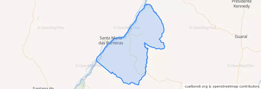 Mapa de ubicacion de Araguacema.