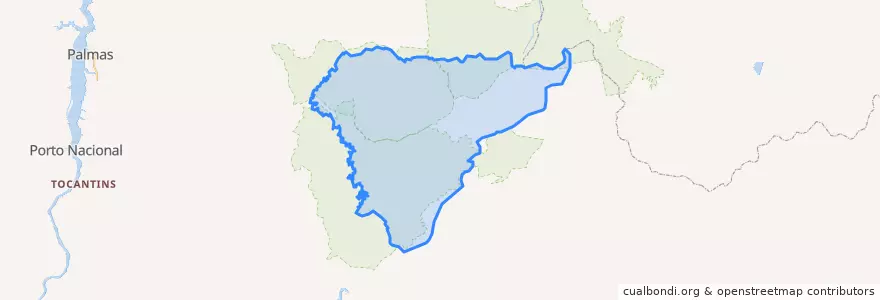 Mapa de ubicacion de Mateiros.