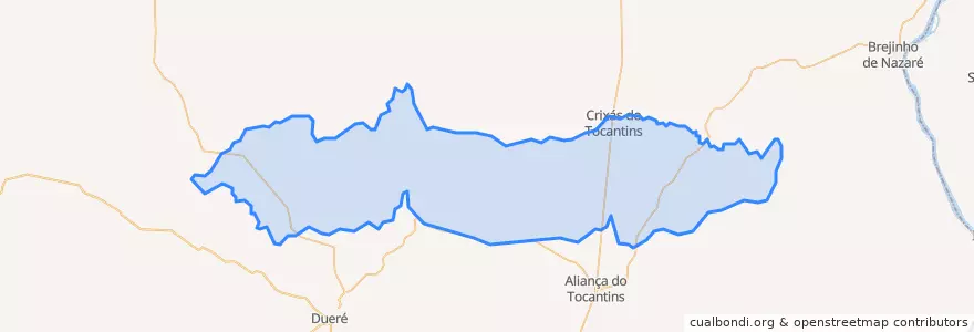 Mapa de ubicacion de Crixás do Tocantins.