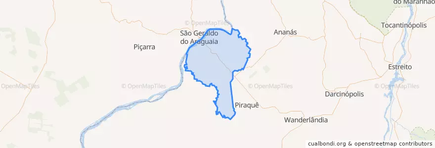 Mapa de ubicacion de Xambioá.