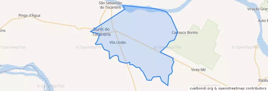 Mapa de ubicacion de Buriti do Tocantins.